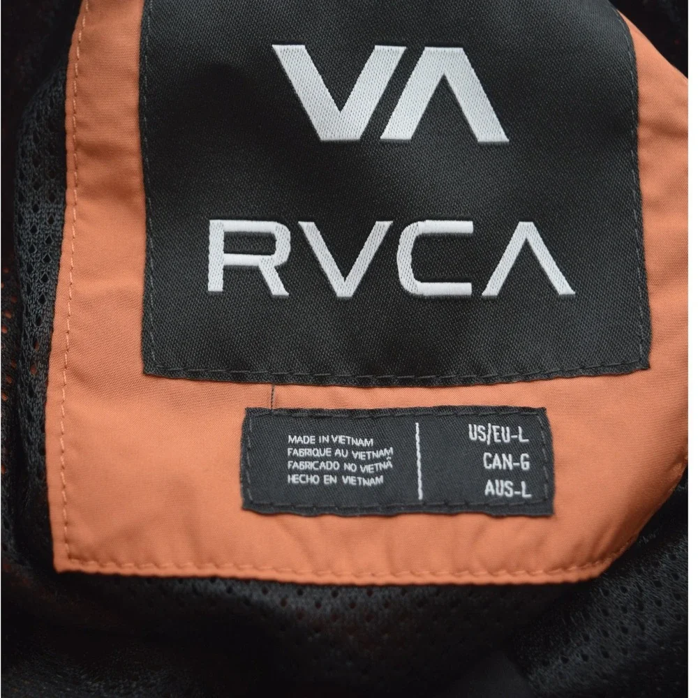 RVCA Ryder Jacket Mens Large Windbreaker‎ Full Zip Hooded Color Block